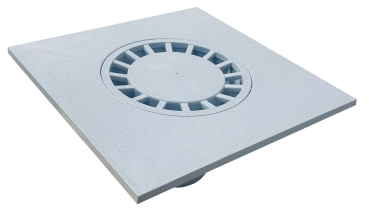 Hofablauf 30 x 30 cm grau senkrechter Abgang DN 110